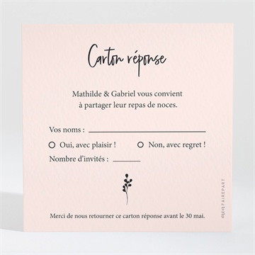 Carton réponse mariage dites-le avec des fleurs
