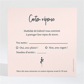 Carton réponse mariage dites-le avec des fleurs