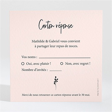 Carton réponse mariage dites-le avec des fleurs