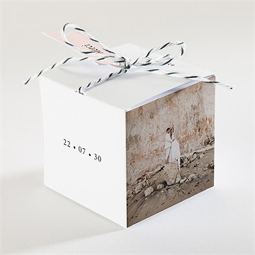 Boîte de dragées mariage dites-le avec des fleurs - Dos de la boîte