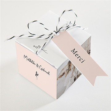 Boîte de dragées mariage dites-le avec des fleurs - Dessus de la boîte