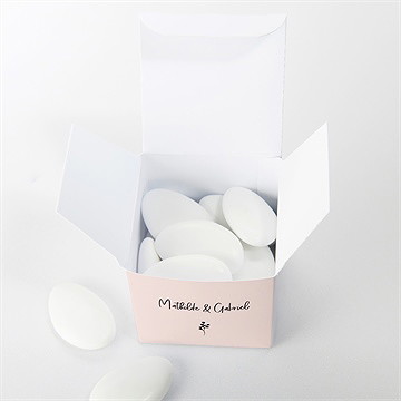 Boîte de dragées mariage dites-le avec des fleurs - Intérieur de la boîte