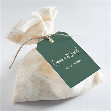 Etiquette mariage trésor en médaillon - Mise en situation