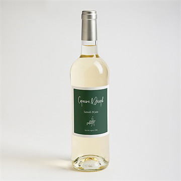 Etiquette de bouteille mariage trésor en médaillon - Mise en situation