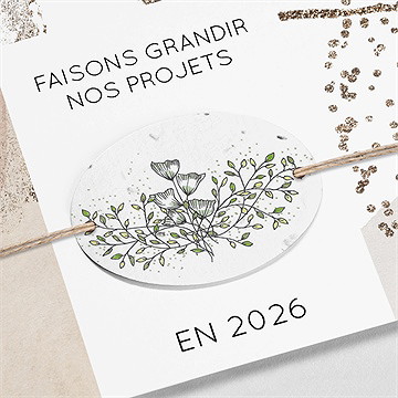 Carte de voeux médaillon à planter - Détail de la carte