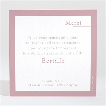 Remerciement naissance cultivons notre bonheur - Dos de la carte