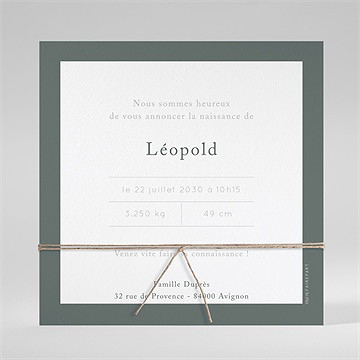 Faire-part naissance faites-moi grandir - Dos de la carte