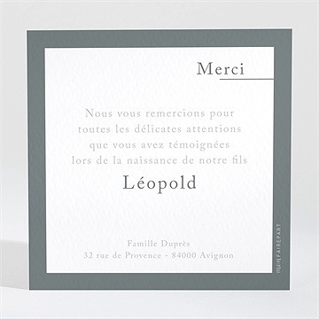 Remerciement naissance faites-moi grandir - Dos de la carte