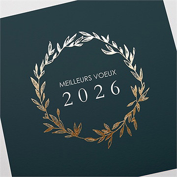 Carte de voeux couronne dorée - Détail de la carte