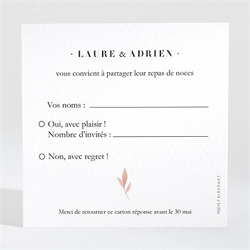 Carton réponse mariage on sème - Dos du carton