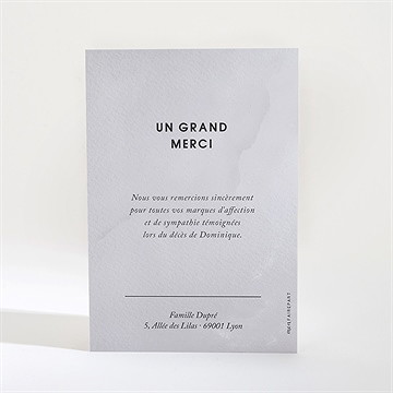 Remerciement décès hommage - Dos de la carte