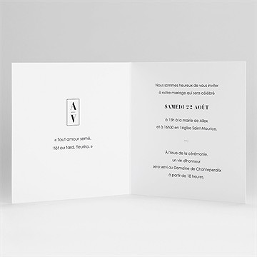 Faire-part mariage so nature ! - Intérieur du faire-part