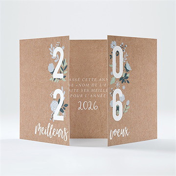 Carte de voeux kraft fleuri