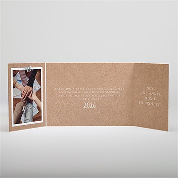 Carte de voeux kraft fleuri - Intérieur de la carte