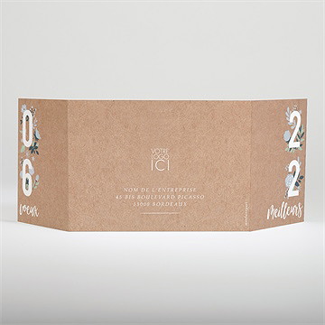Carte de voeux kraft fleuri - Dos de la carte