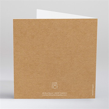 Carte de voeux carré chic - Dos de la carte