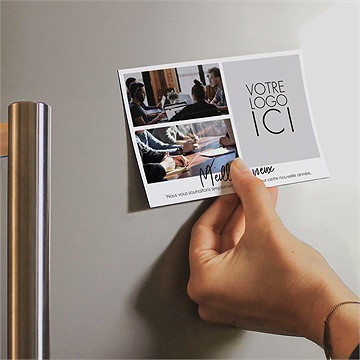 Carte de voeux triptyque magnétique - Mise en situation