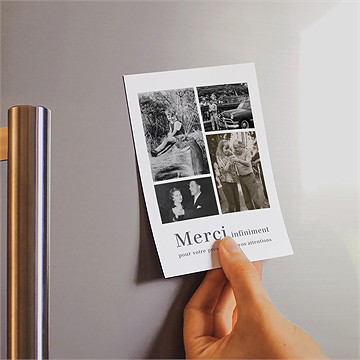 Remerciement décès memento magnet - Mise en situation