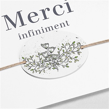 Remerciement décès memento ensemencé - Détail de la carte
