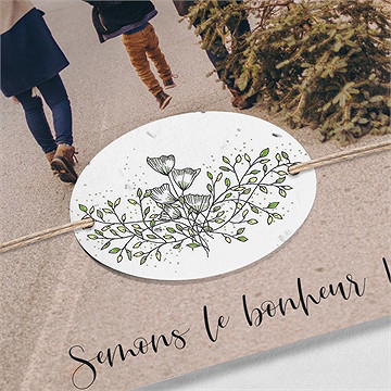 Carte de voeux semons notre bonheur! - Détail de la carte