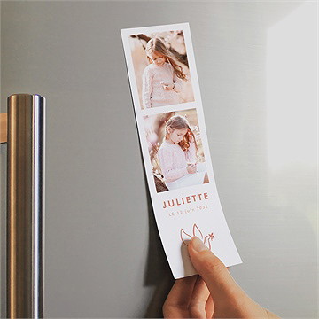 Remerciement communion colombe dorée magnet - Mise en situation