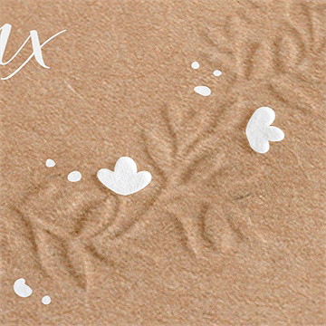 Carte de voeux fleurs de coton - zoom gaufrage