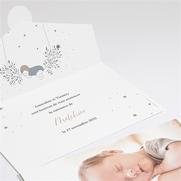 Faire-part naissance songe et douceur - Détail du faire-part