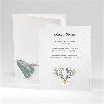 Faire-part mariage champêtre virevoltant