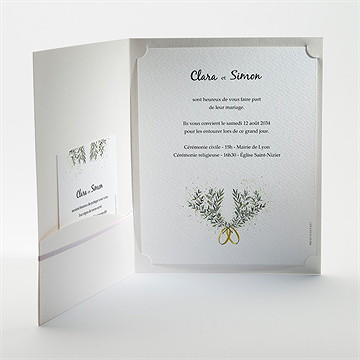 Faire-part mariage champêtre virevoltant - Intérieur de la pochette