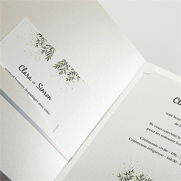 Faire-part mariage champêtre virevoltant - Détail du faire-part