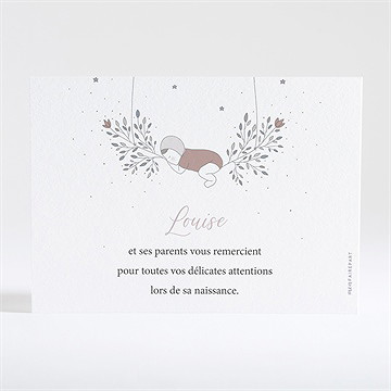 Remerciement naissance petit clin d'oeil - Dos de la carte