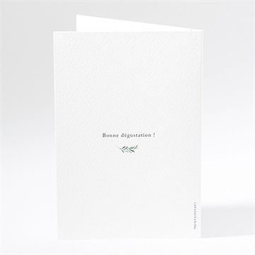 Menu mariage semer notre amour - Dos du menu