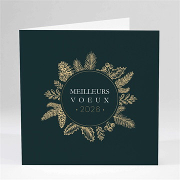 Carte de voeux couronne de pins