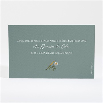 Carton d'invitation mariage gravure champêtre - Dos de l'invitation