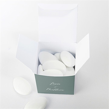 Boîte de dragées mariage gravure champêtre - Dessus de la boîte