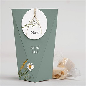 Boîte surprise mariage gravure champêtre