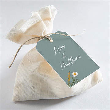 Etiquette mariage gravure champêtre - Mise en situation