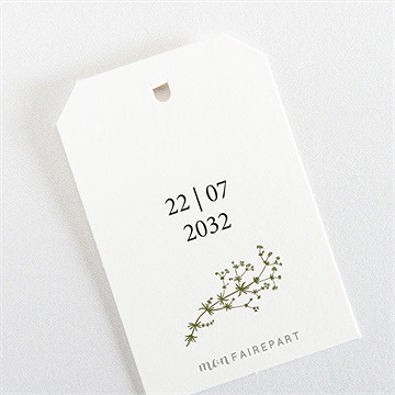 Etiquette mariage gravure champêtre - Dos de l'étiquette