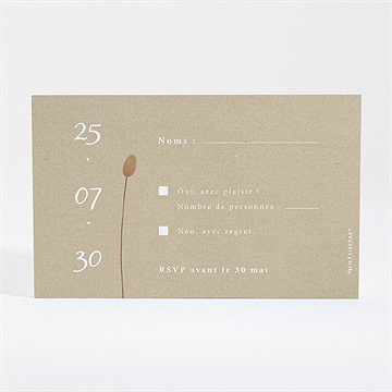 Carton réponse mariage notre bouquet champêtre - Dos du carton
