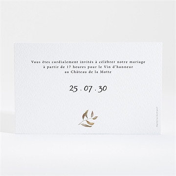Carton d'invitation mariage notre bouquet champêtre - Dos du carton