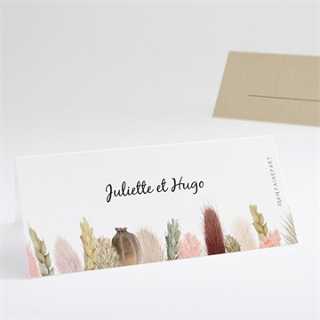 Marque-place mariage notre bouquet champêtre