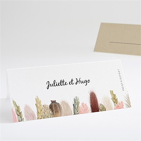 Marque-place mariage notre bouquet champêtre