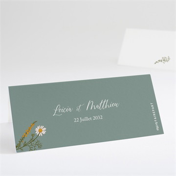 Marque-place mariage gravure champêtre étiquette