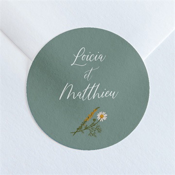 Sticker mariage gravure champêtre