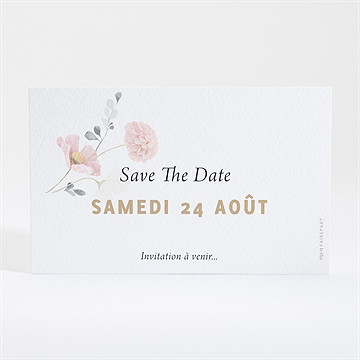Save the Date mariage champêtre et poésie - Dos de la carte