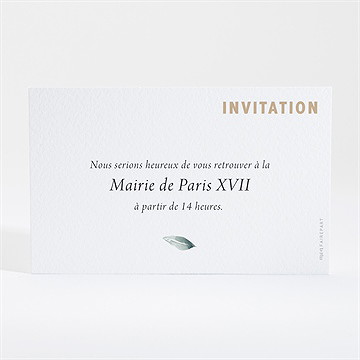 Carton d'invitation mariage champêtre et poésie - Dos du carton
