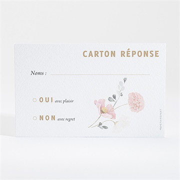 Carton réponse mariage champêtre et poésie - Dos du carton