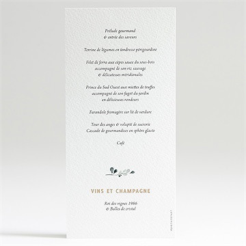 Menu mariage champêtre et poésie - Dos du menu