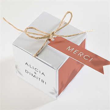 Boîte de dragées mariage coming soon - Dessus de la boîte