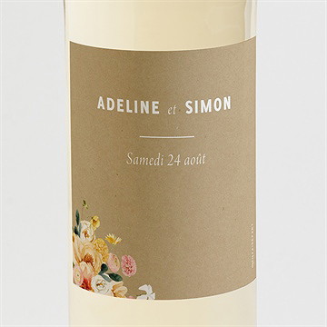 Etiquette de bouteille mariage champêtre et poésie